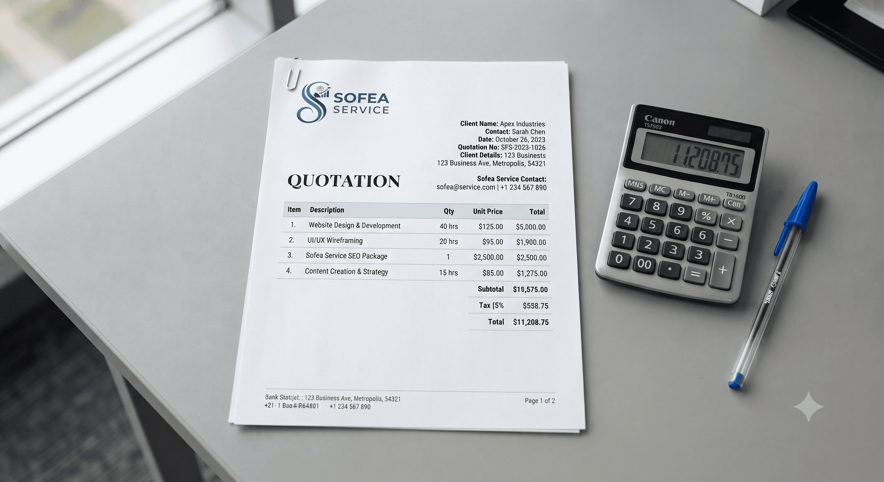 Quotation Sample preview